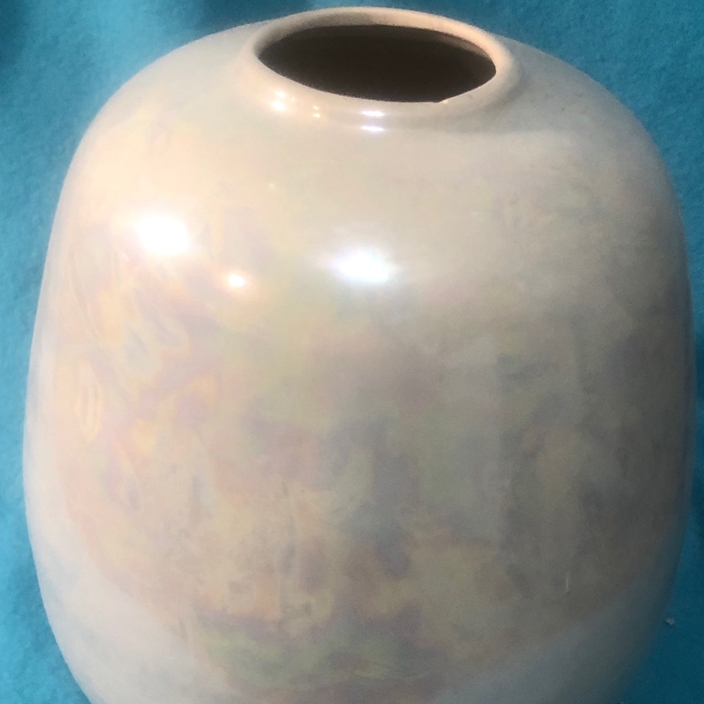 Shear Blue Mother of Pearl Egg Vase